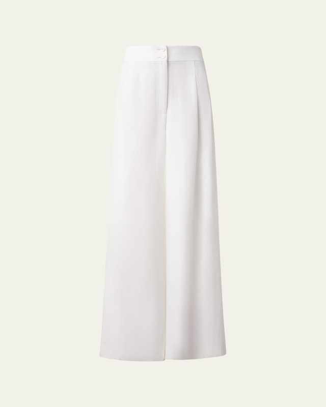 Florence Pleated Linen Wide-Leg Pants